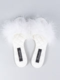 Maxim Feather Flat Sandal - White